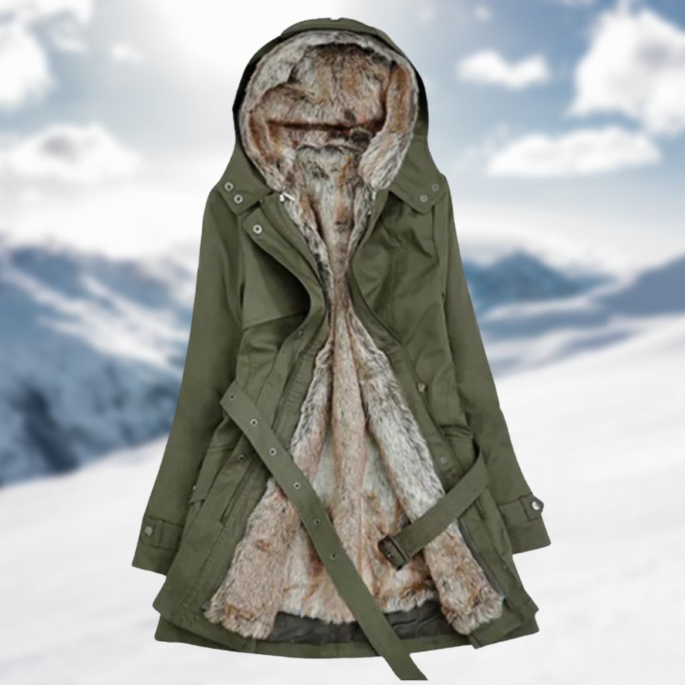 Warme lange dames winterjas met een moderne en tijdloze look