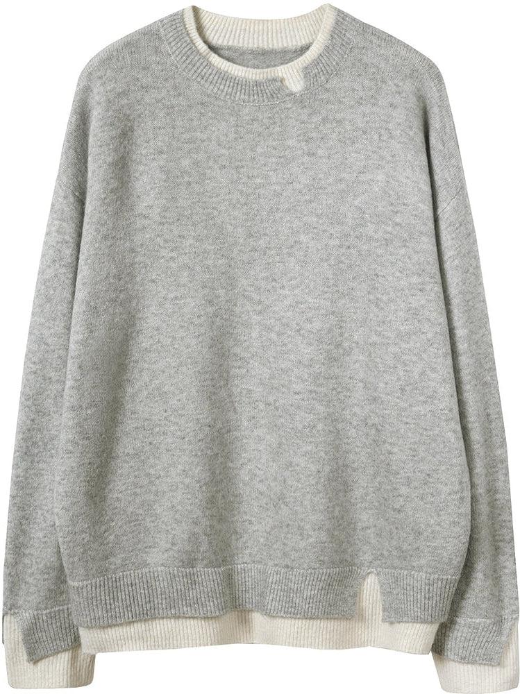 Elegante oversized trui met lange mouwen en geometrische uitsparing