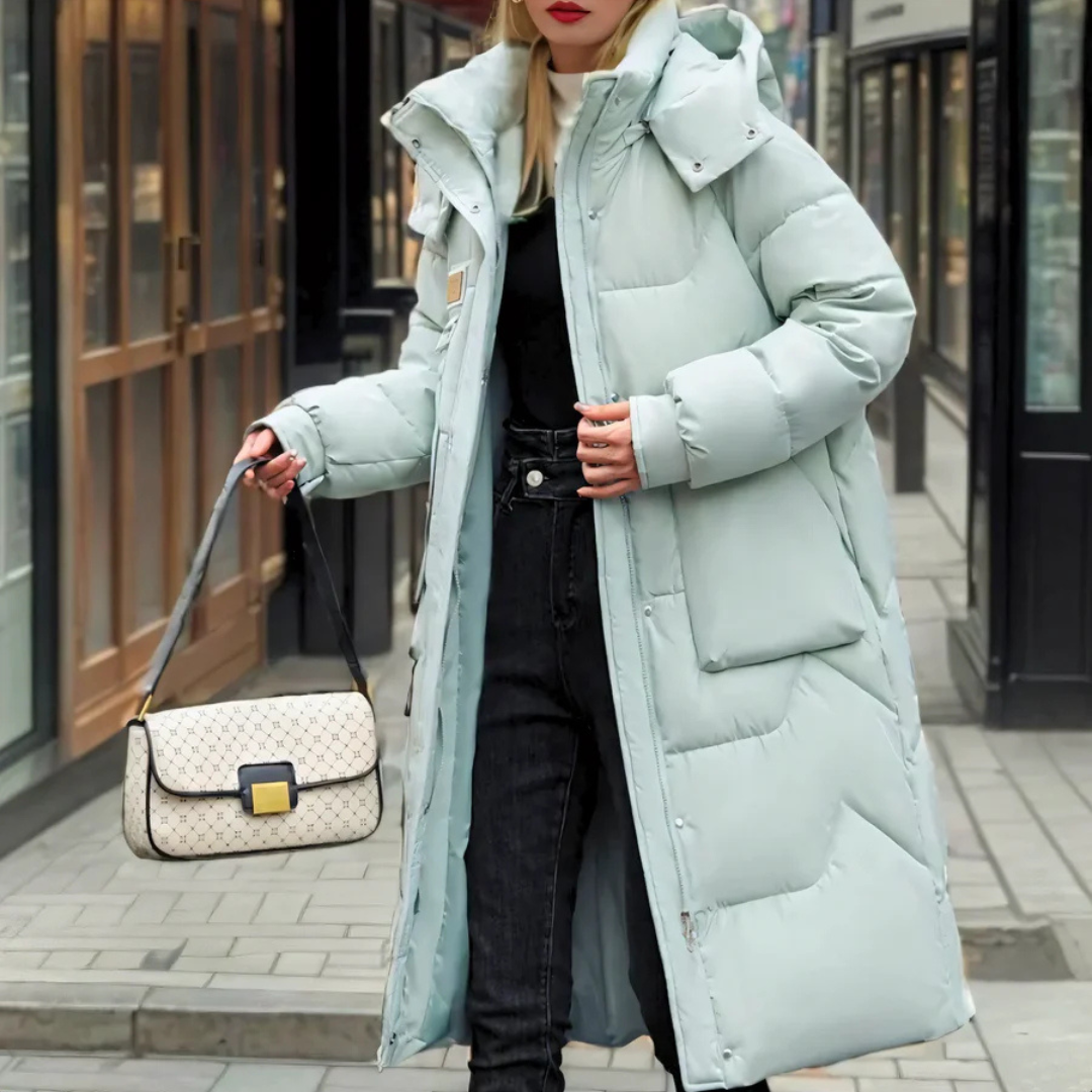 Moderne lange winterjas voor dames perfect voor koude dagen