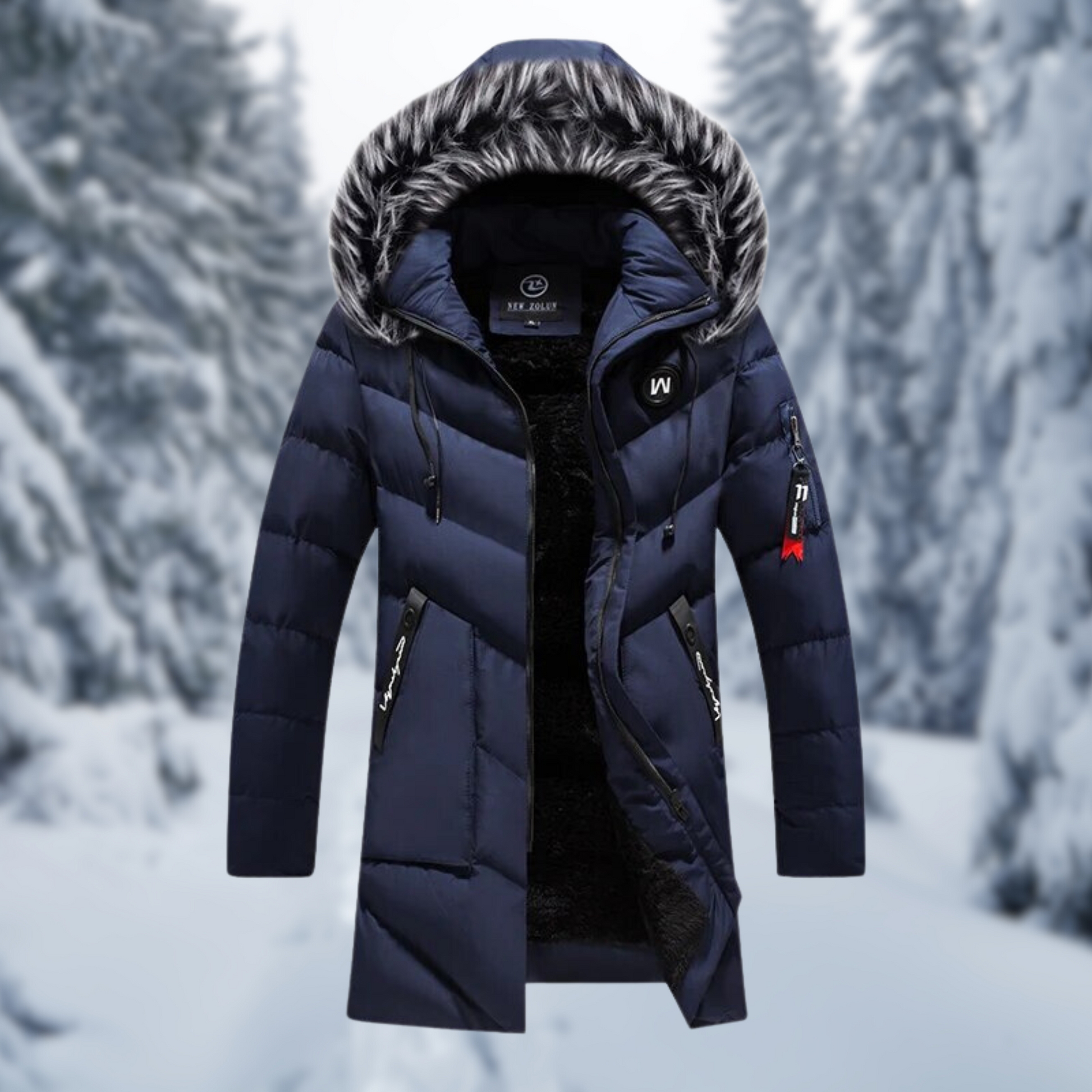 Comfortabele heren winterjas met diepe capuchon en eigentijdse uitstraling