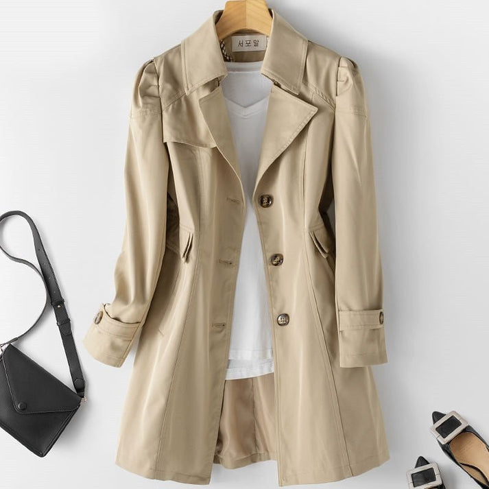 Elegante lichte dames trenchcoat met verstelbare riem