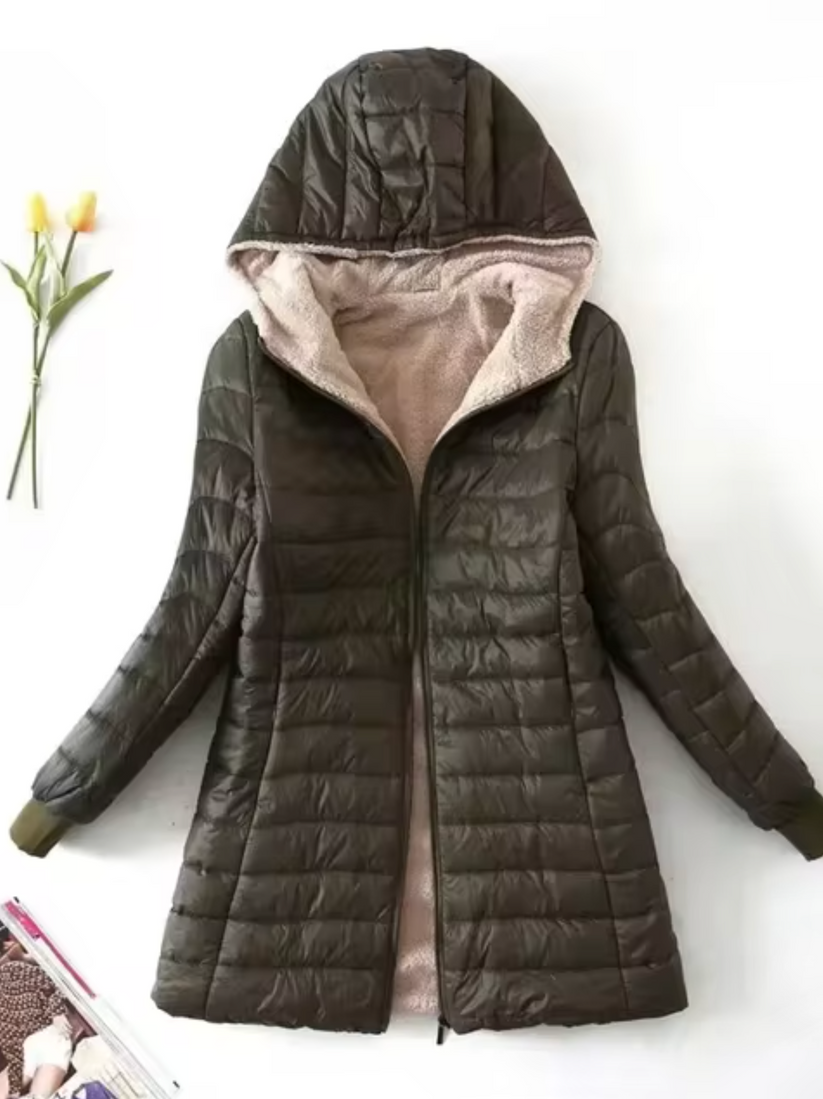 Comfortabele damesjas met capuchon voor dagelijks gebruik