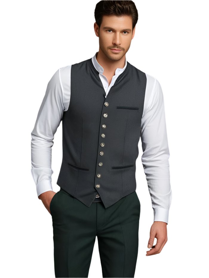 Traditionele herenvest met elegante afwerking voor formele en feestelijke gelegenheden