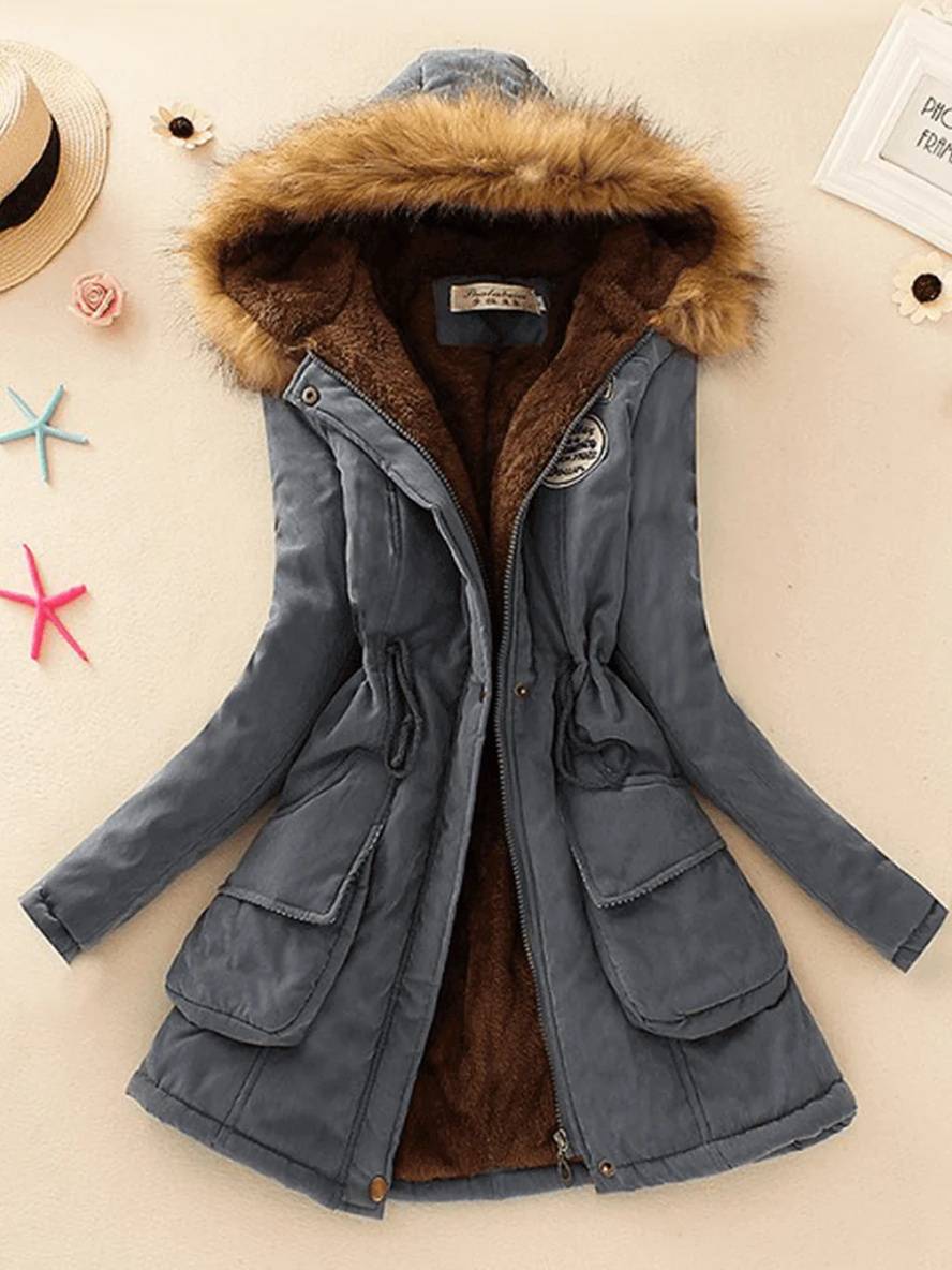 Stijlvolle dames parka in mid-lengte met rits