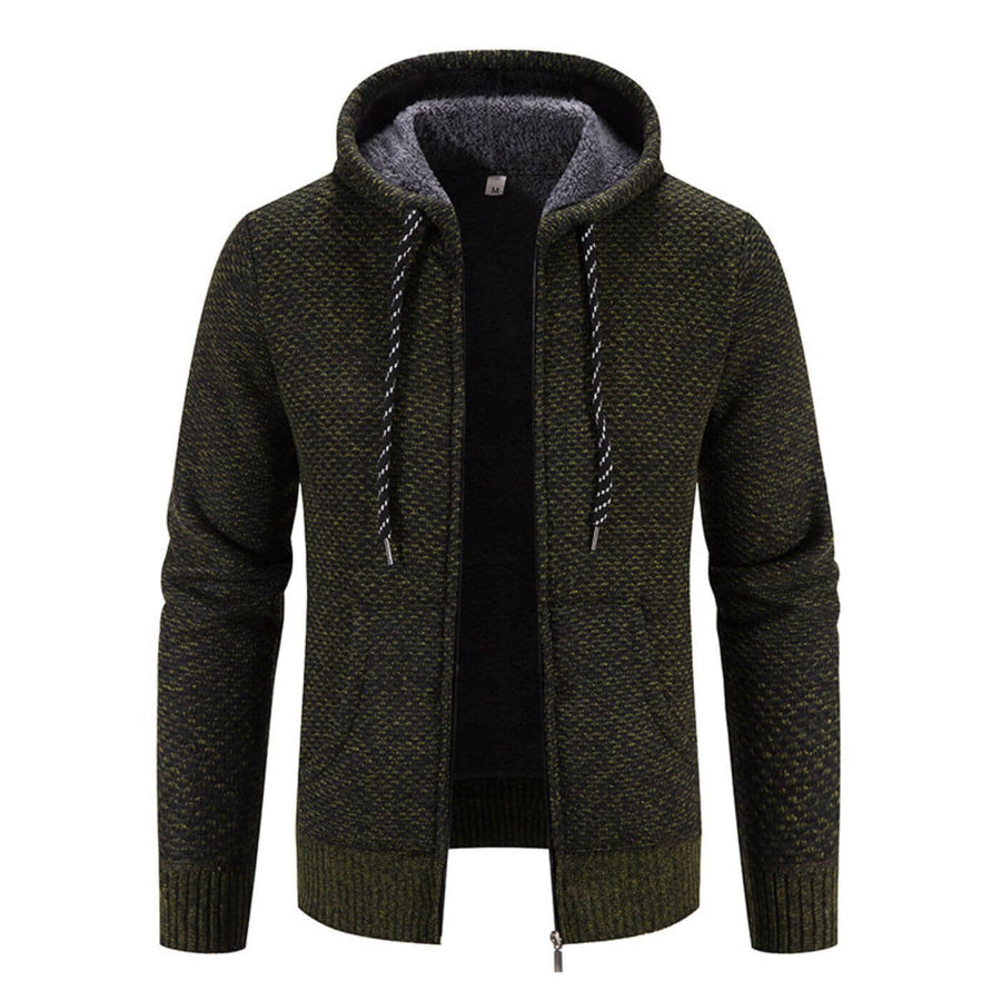 Warme heren winterjas met praktische capuchon