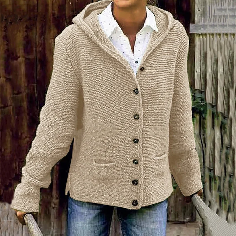 Vintage vest met capuchon en twee zakken