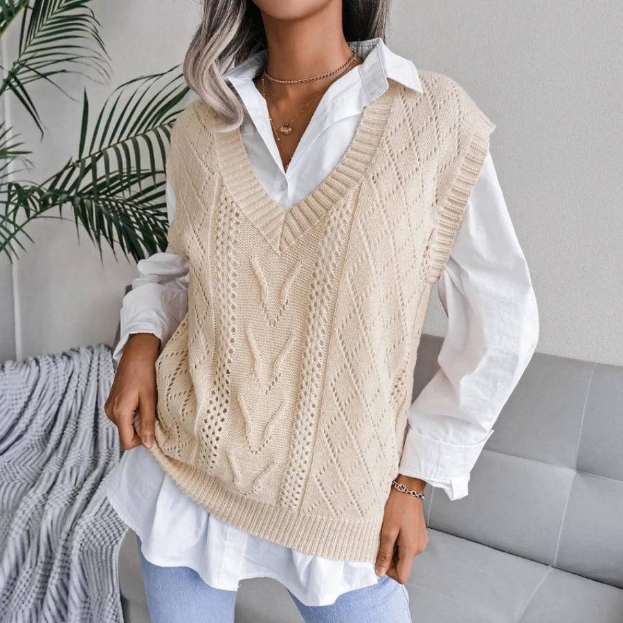 Modieuze dames V-hals casual gilet