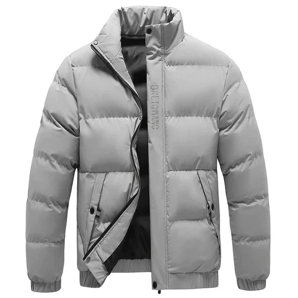 Comfortabele heren winterjas met trendy kraag en warme pasvorm