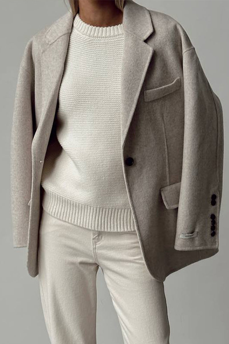 Stijlvolle oversized trui met ronde hals in een basiskleur