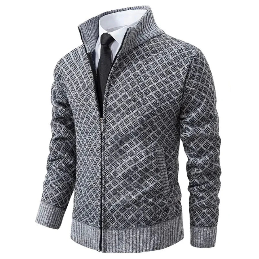 Moderne heren sweater met praktische ritssluiting