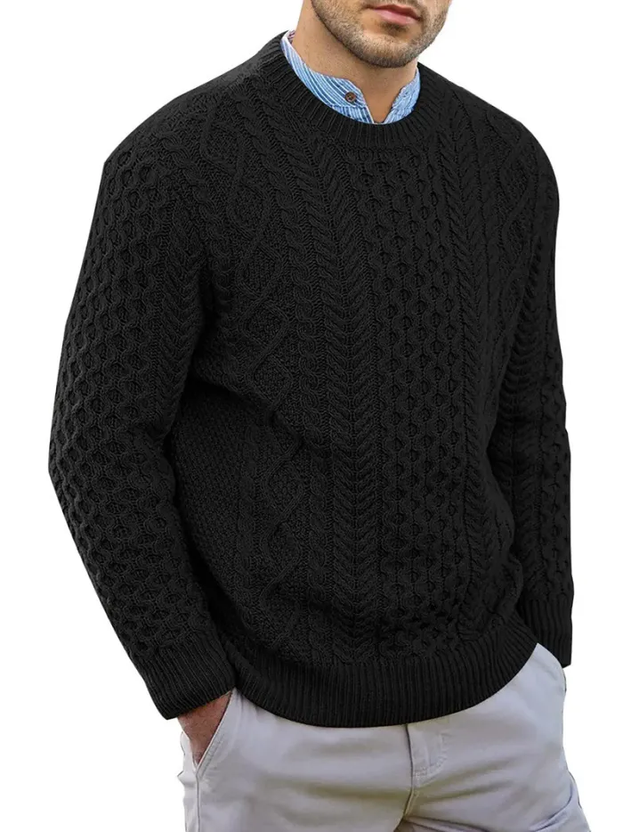 Vintage Heren Trui Met Ronde Hals – Casual en Comfortabel