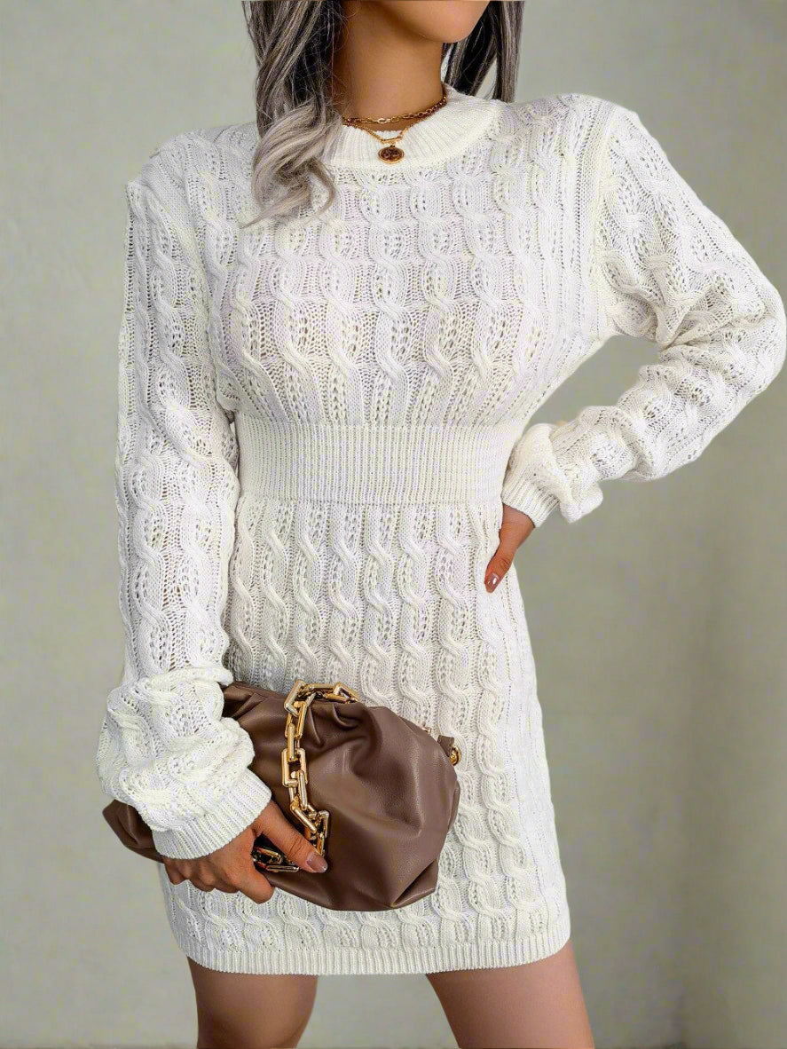 Casual korte sweaterjurk met borduursels voor elke dag