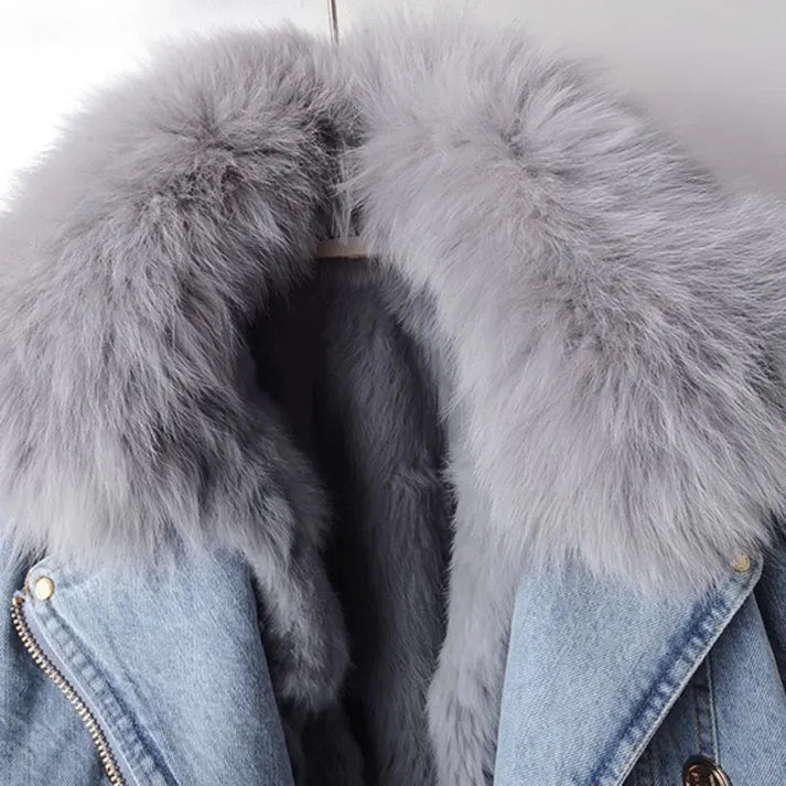 Elegante jas met bontkraag voor koud weer