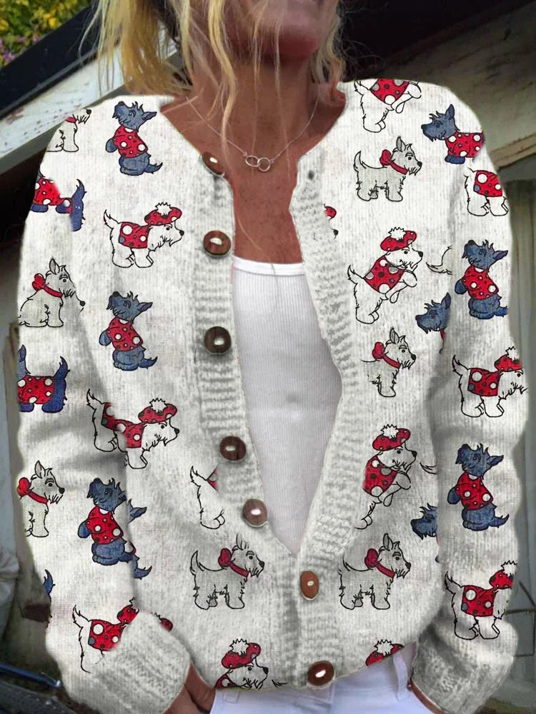 Stijlvol vest voor dames met een grappige hondenprint