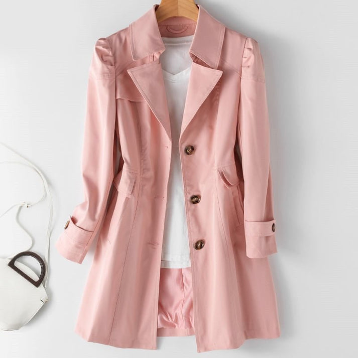 Elegante lichte dames trenchcoat met verstelbare riem