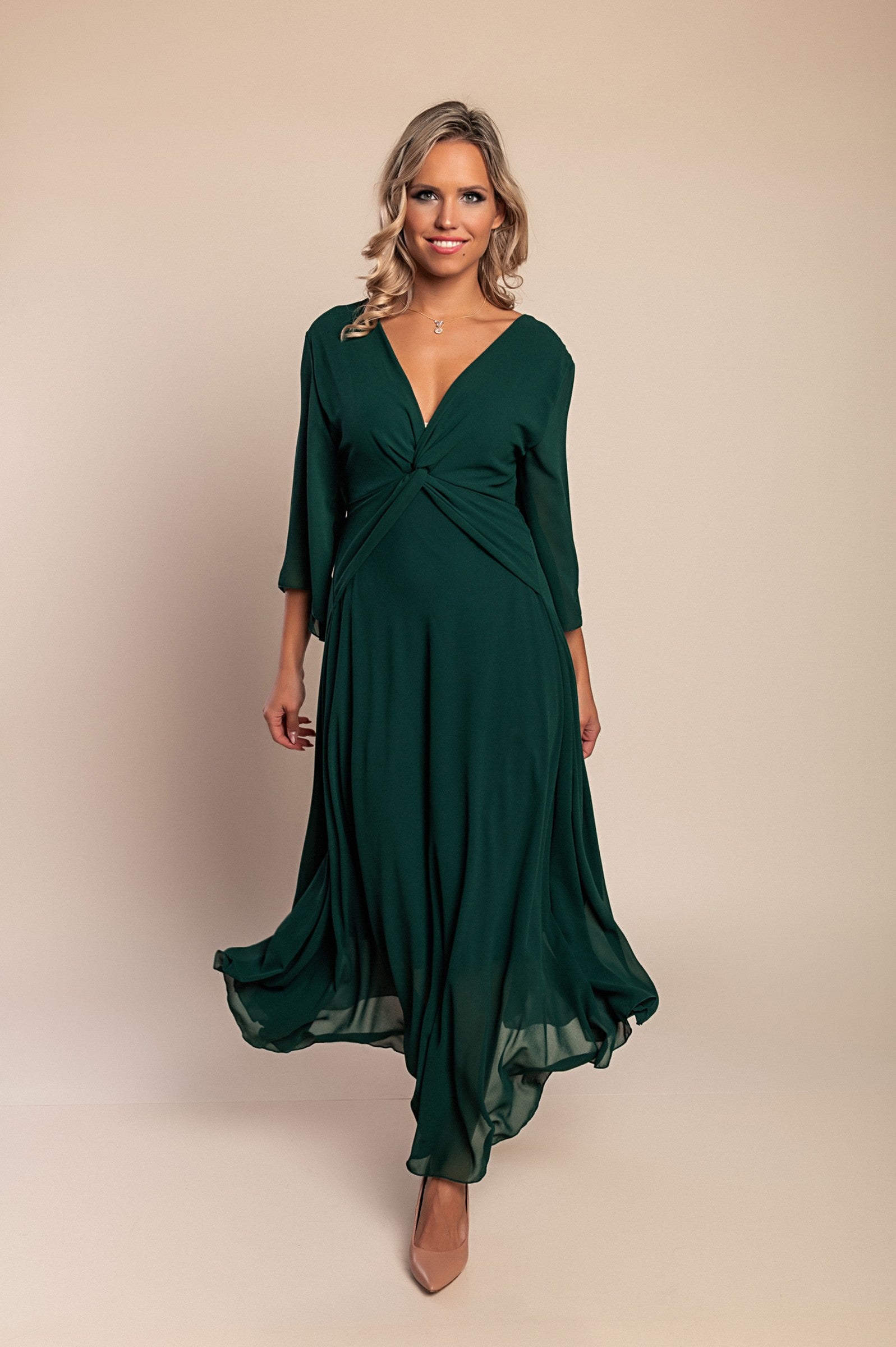 Maxi-jurk met V-hals en elegante uitstraling voor een stijlvolle look