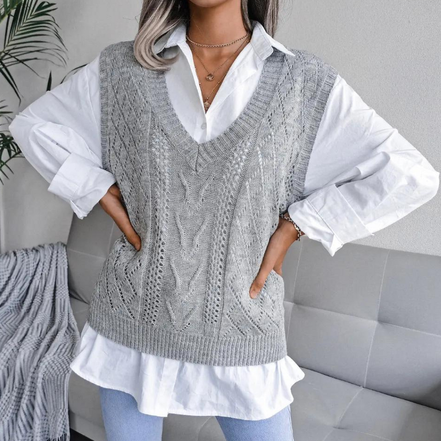 Modieuze dames V-hals casual gilet