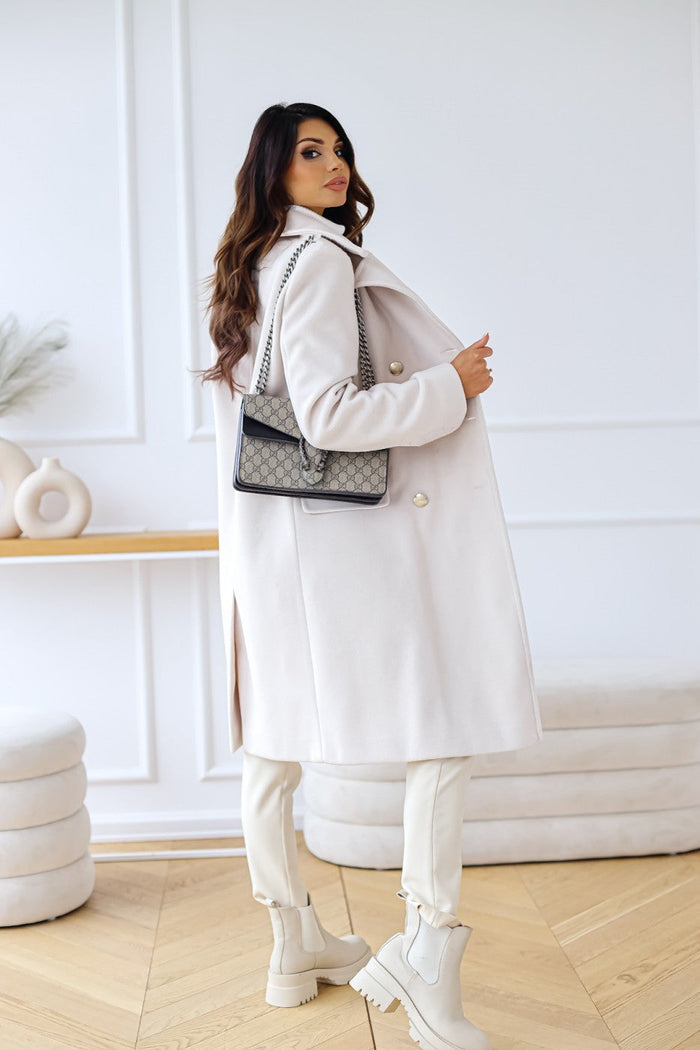 Elegante Lange Damesjas met Dubbele Sluiting