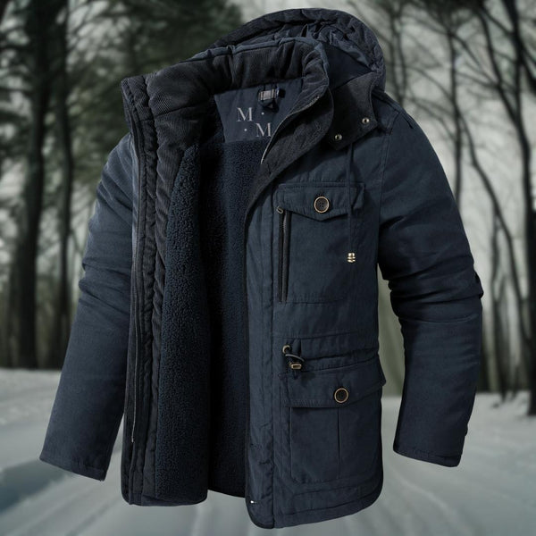 Comfortabele heren winterjas met capuchon voor koude dagen