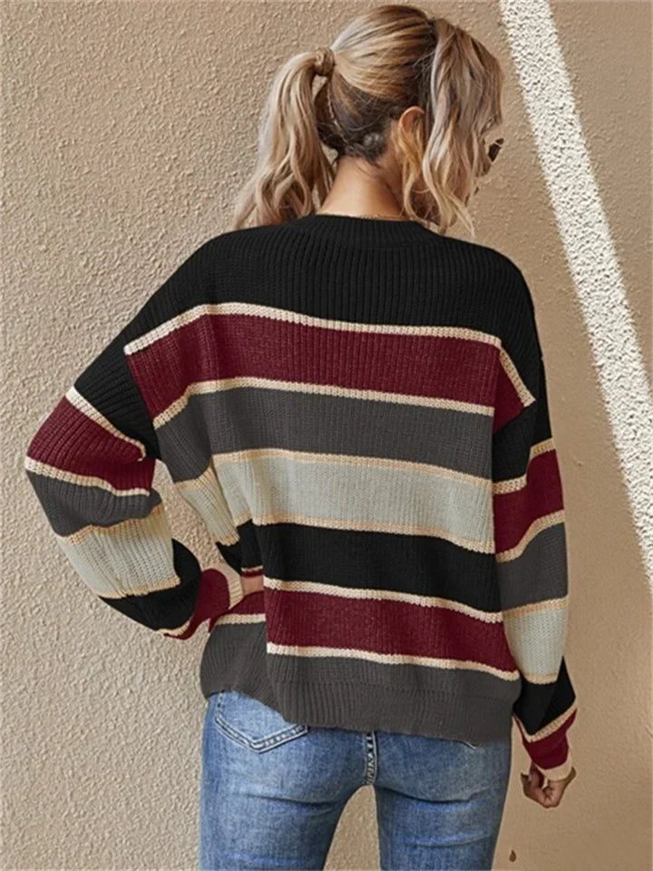 Noa's Gestreepte Crew Neck Trui voor Stijlvolle Reizen