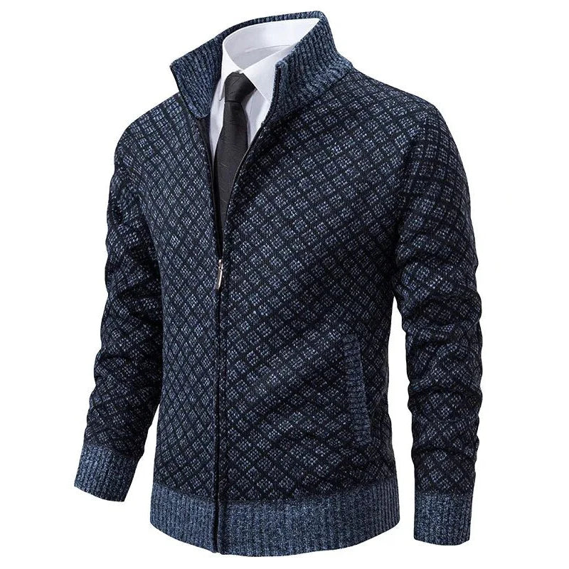Moderne heren sweater met praktische ritssluiting