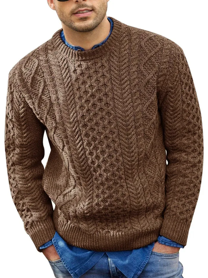 Vintage Heren Trui Met Ronde Hals – Casual en Comfortabel