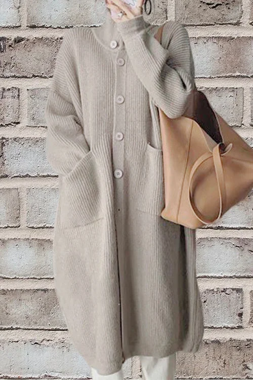 Dames Lang Vest met Knoopsluiting, Kraag en Handige Zakken