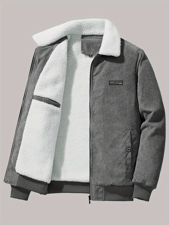 Stijlvolle Retro Heren Winterjas met Lange Mouwen