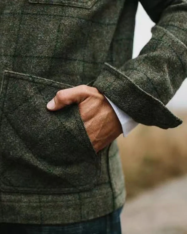 Herenblazer met Geruit Patroon en Elegante Revers – Voor Een Unieke Uitstraling