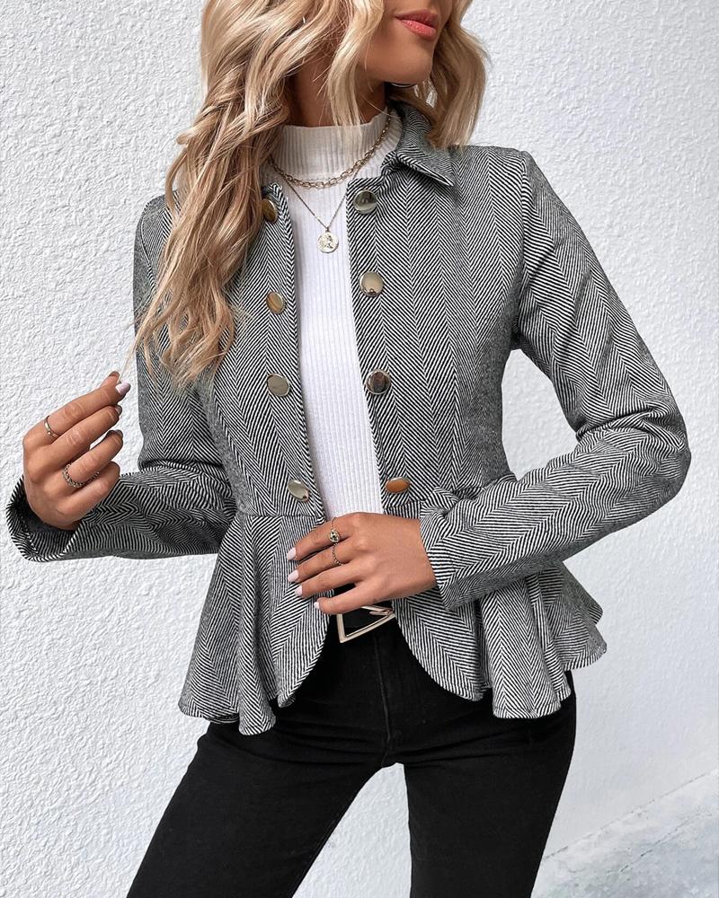 Slim Fit Blazer met Knopen en Ruches Zoom voor Dames
