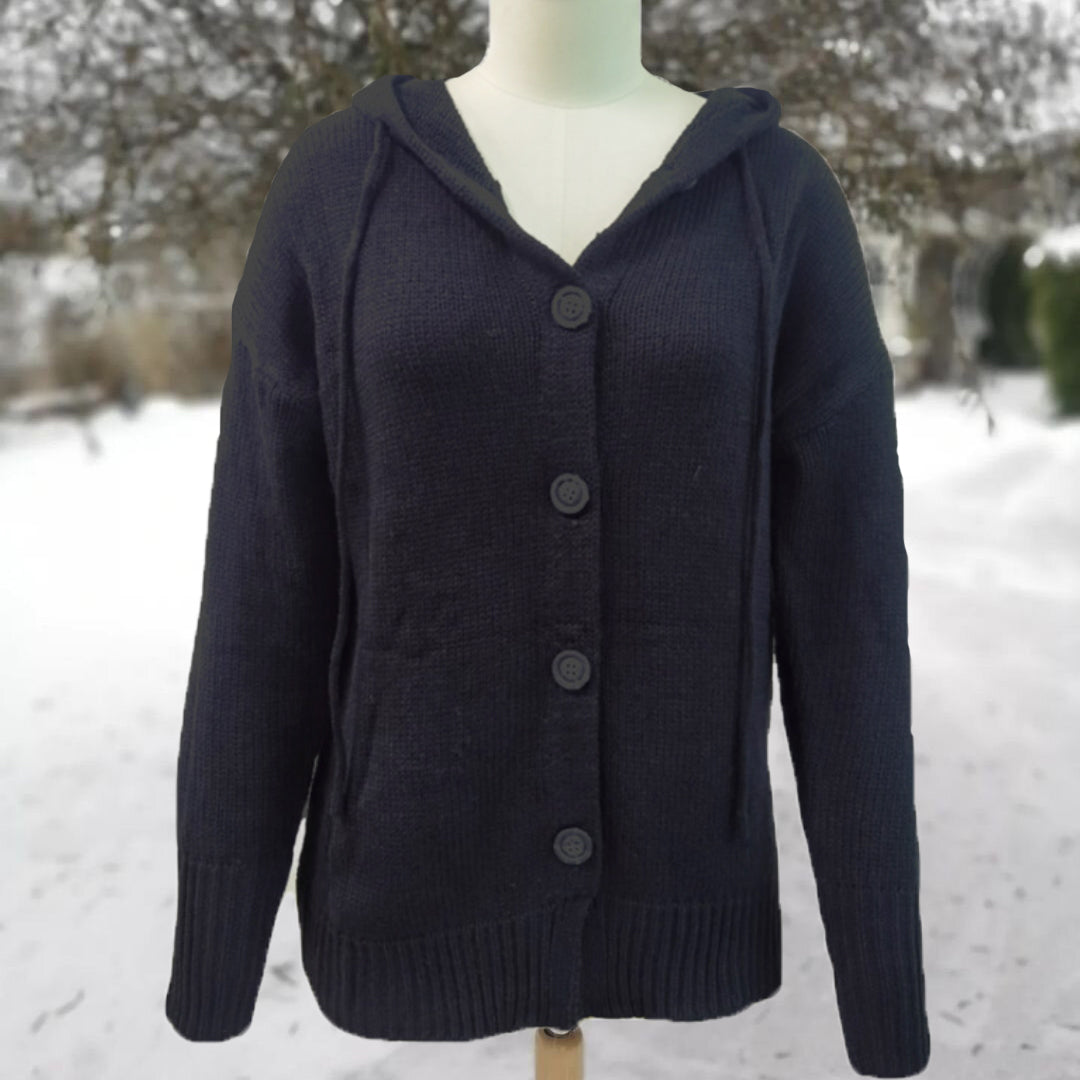 Vintage Geïnspireerde Lange Mouw Vest met Capuchon
