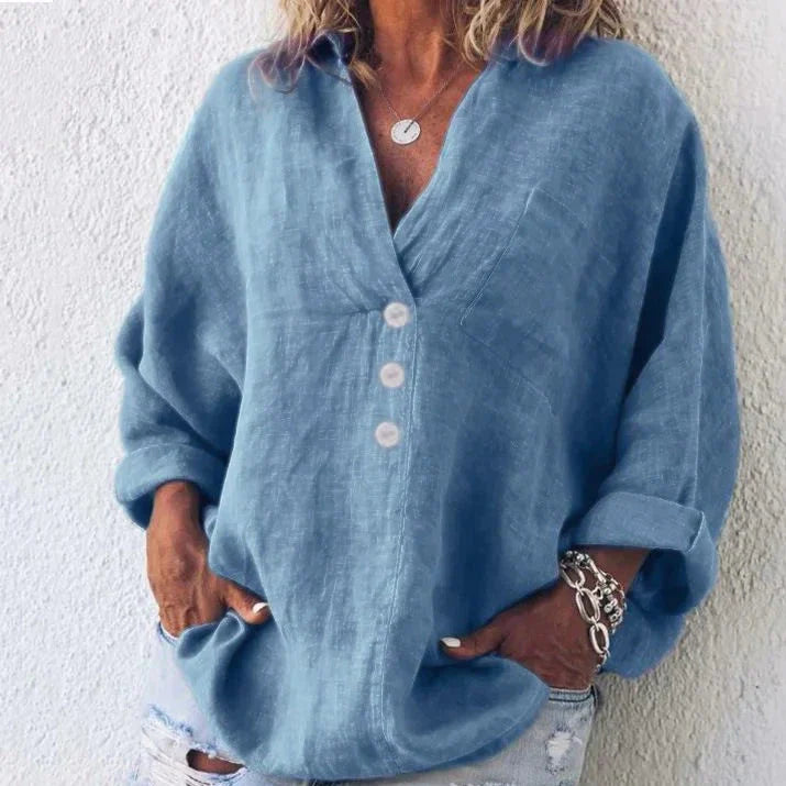 Suze - Elegante Blouse Met Losse Mouwen En Zakken