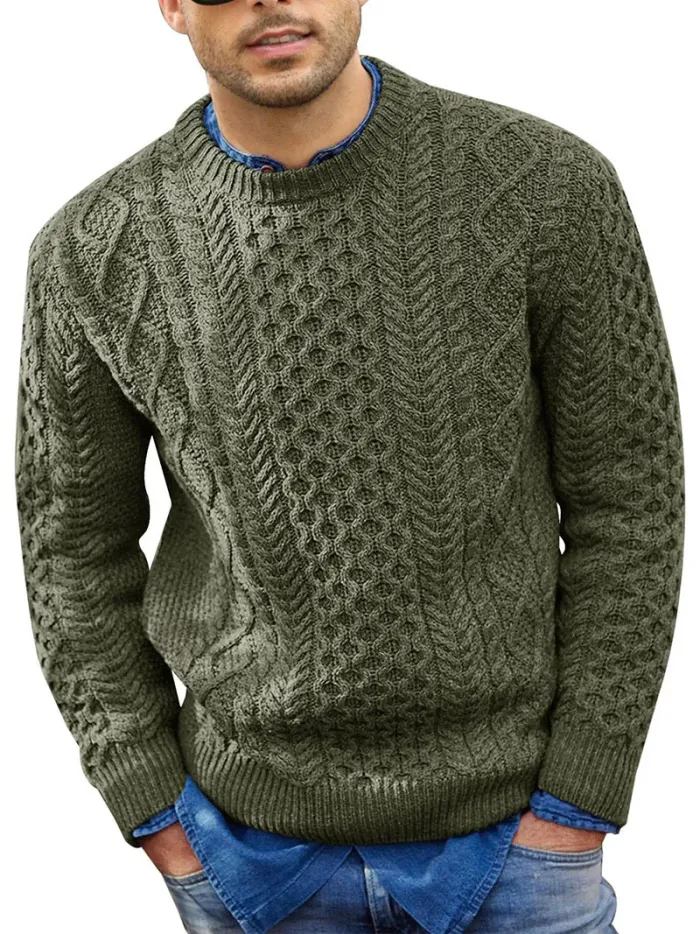 Vintage Heren Trui Met Ronde Hals – Casual en Comfortabel