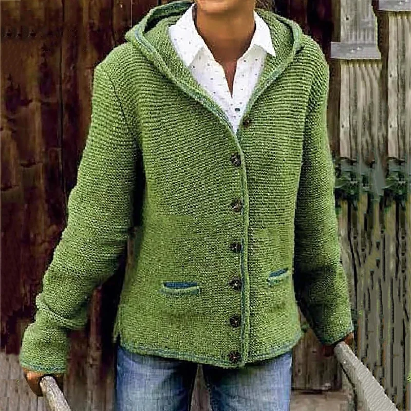 Vintage vest met capuchon en twee zakken