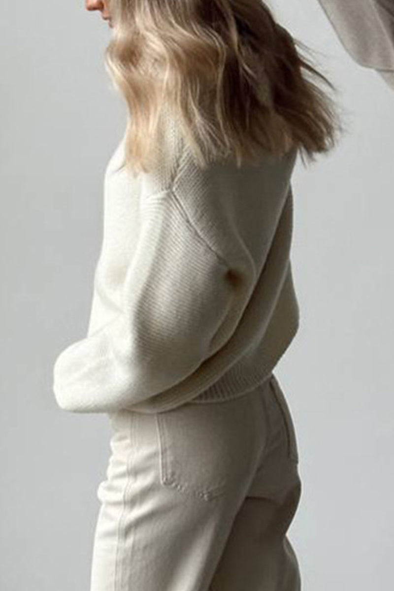 Stijlvolle oversized trui met ronde hals in een basiskleur