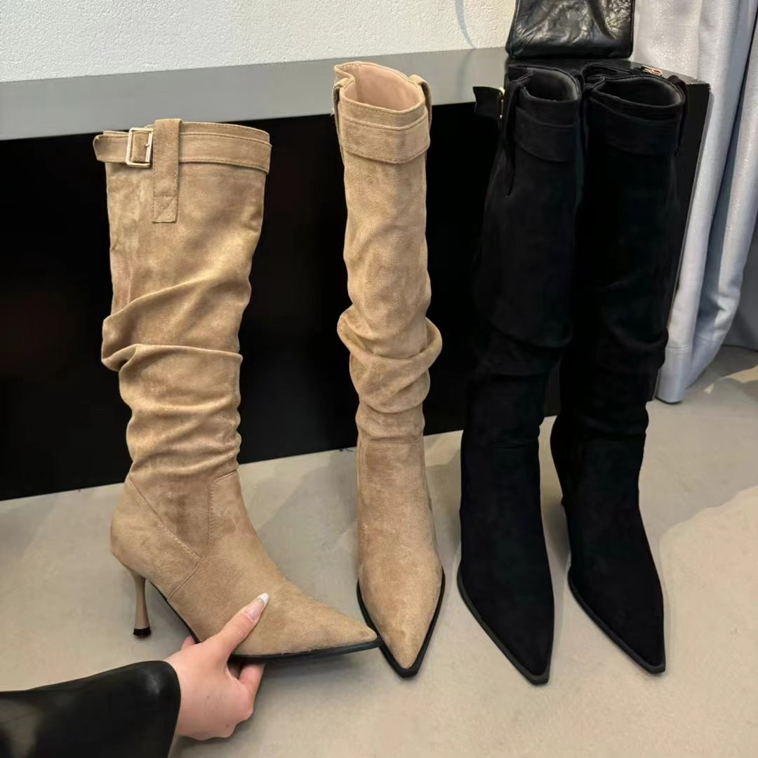 Veelzijdige Slimme Stiletto Hoge Hakken Over-de-Knie Lange Laarzen voor Herfst/Winter