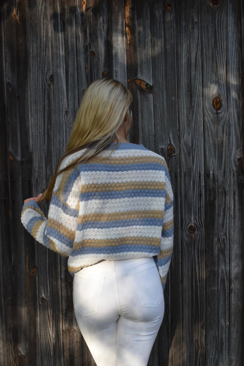 Comfortabele Oversized Damestrui met Strepen voor Dagelijks Gebruik
