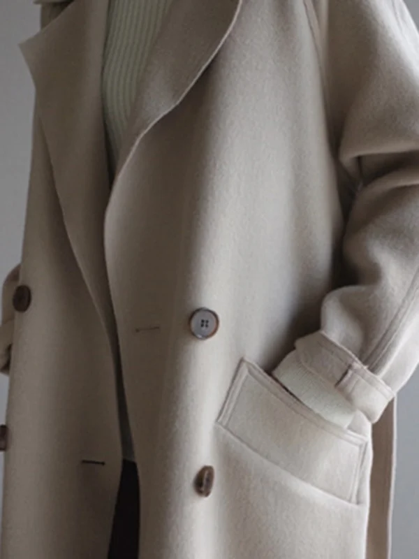 Moderne Urban Losvallende Jas met Ceintuur in Effen Kleur