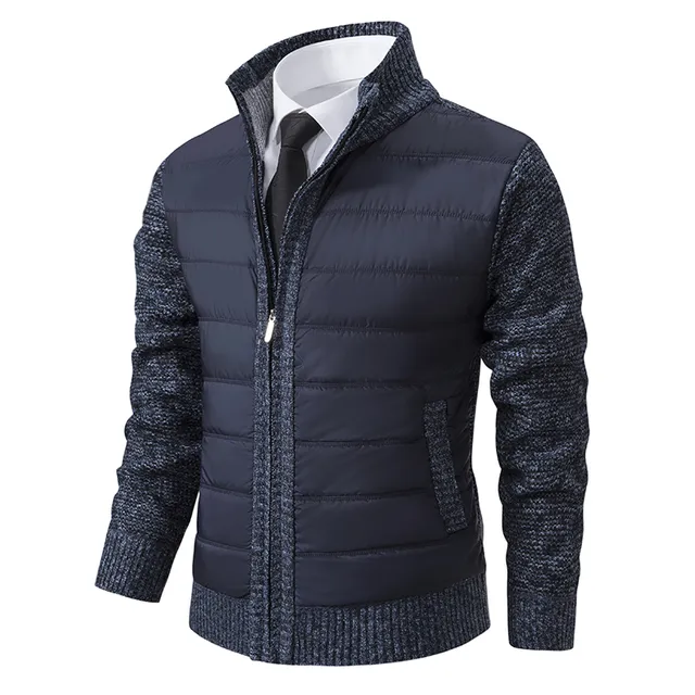 Elegant herenjack met gebreide mouwen voor dagelijks gebruik