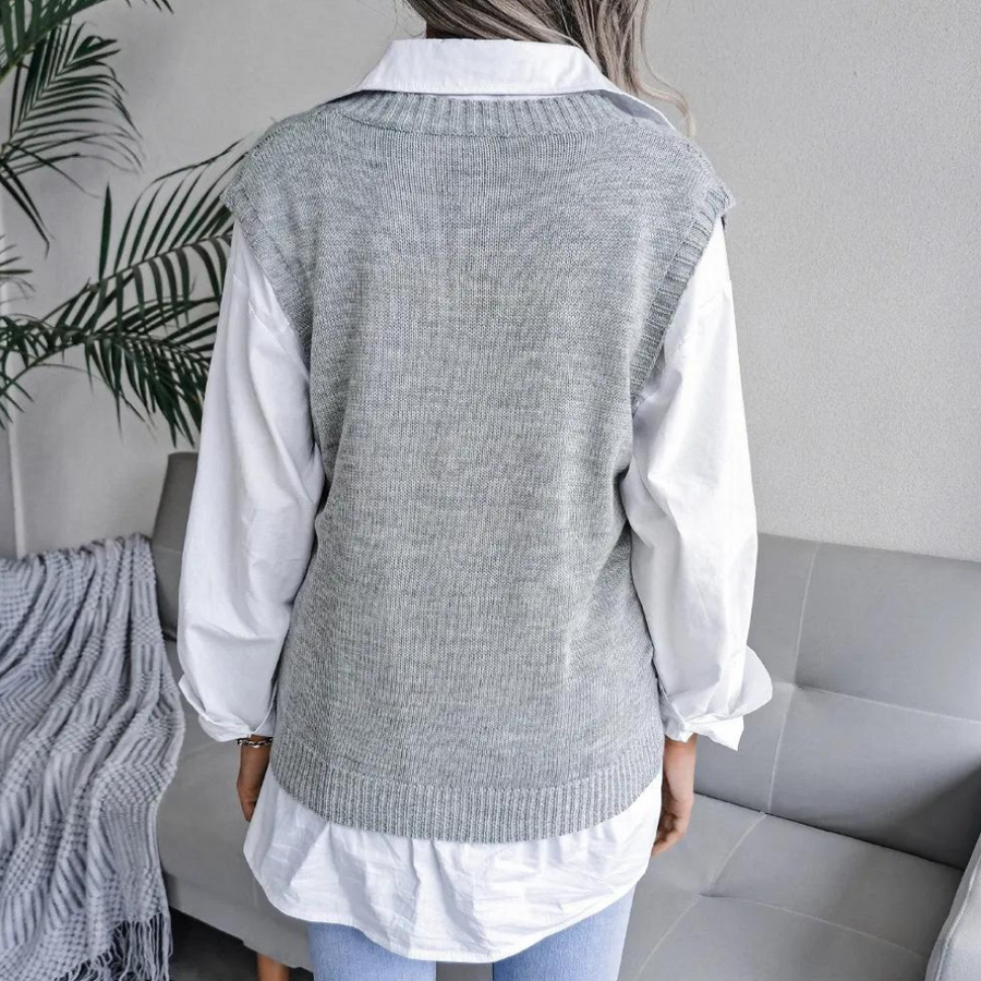 Modieuze dames V-hals casual gilet