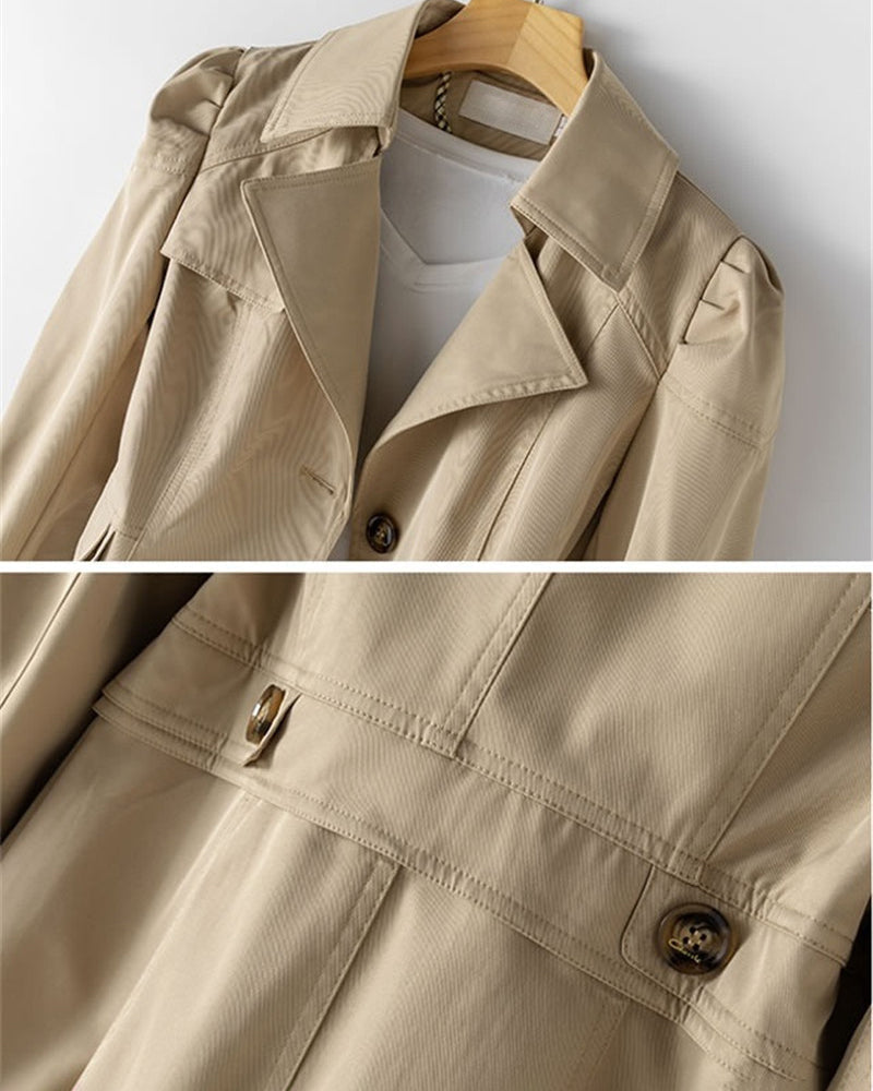 Stijlvolle Midi Trenchcoat voor Dames – Perfect voor Dagelijks Gebruik