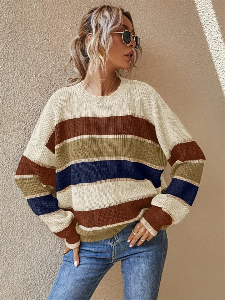 Noa's Gestreepte Crew Neck Trui voor Stijlvolle Reizen