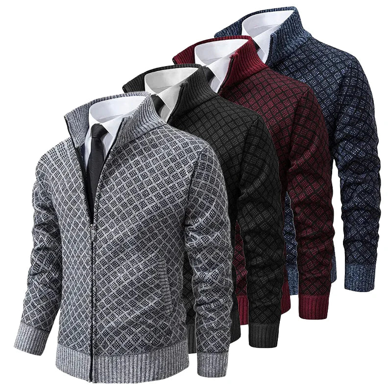 Moderne heren sweater met praktische ritssluiting