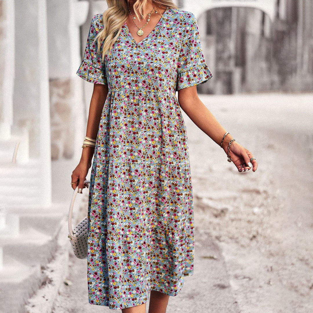 Trendy Midi-Jurk met Bloemenprint