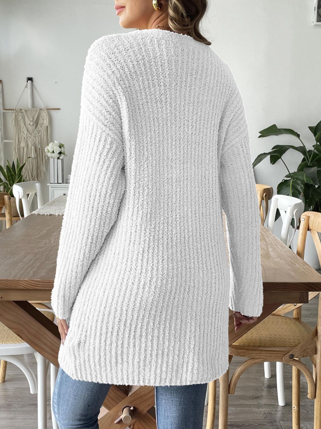 Stijlvolle Open Cardigan met Striksluiting - Lange Mouwen