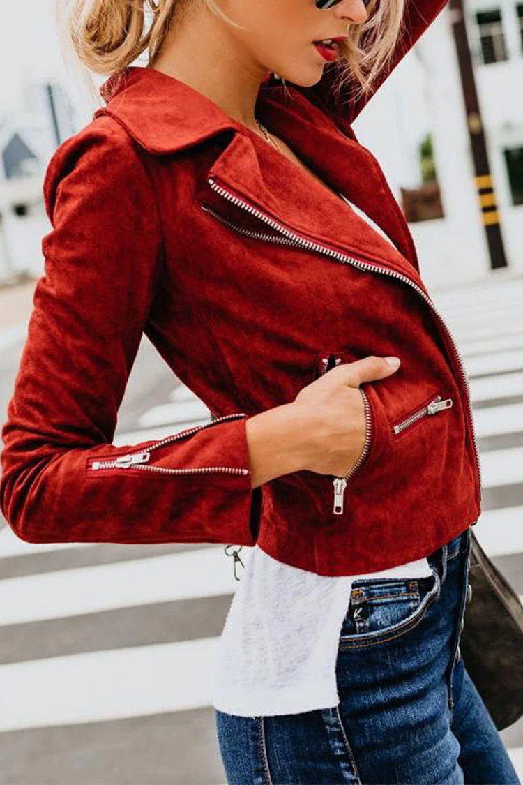Trendy streetwear vest met omslagkraag en moderne uitstraling