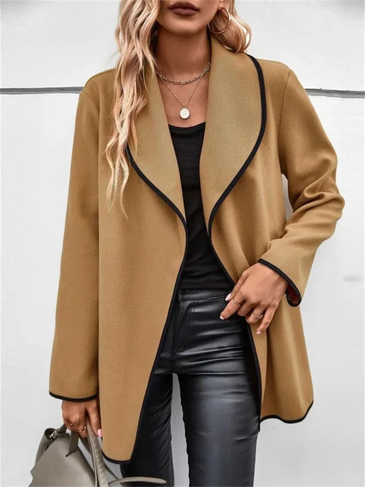 Dames Lange Jas voor Herfst en Winter met vrijetijds Stijl