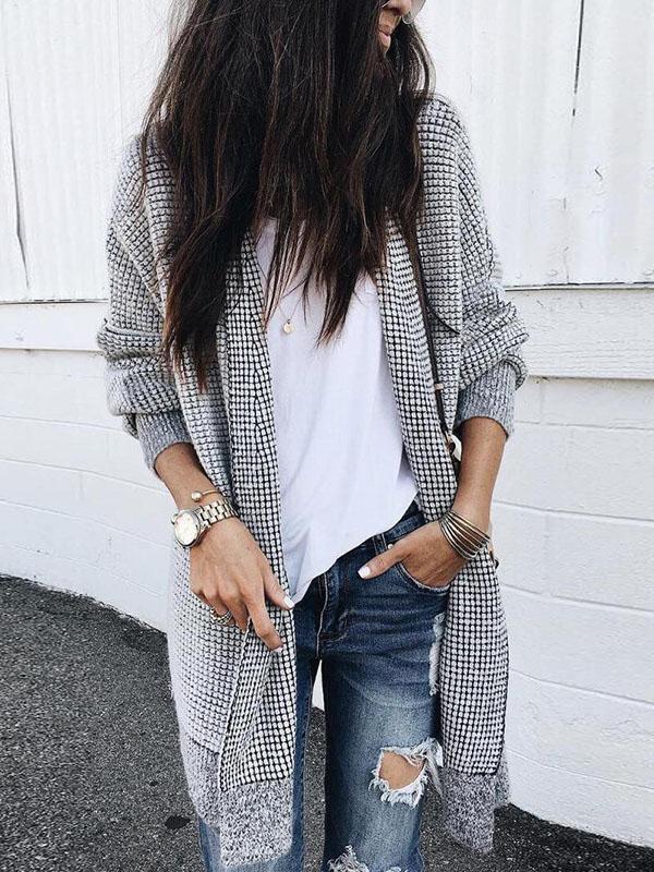 Casual Lange Cardigan voor Dames – Ideaal voor Streetwear Looks