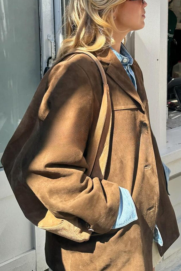 Stijlvolle Damesjas met Vintage Look, Lange Mouwen en Knopen – Casual Overgangsjas