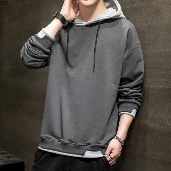 Trendy tweekleurige hoodie voor heren met comfortabele pasvorm